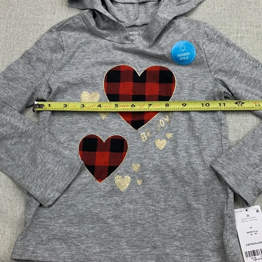 Carter's Toddler Girls Heart Hooded Top Size 3T